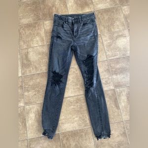 American Eagle black ripped skinny jeans